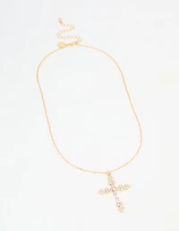 Gold Plated Cross Pendant Necklace