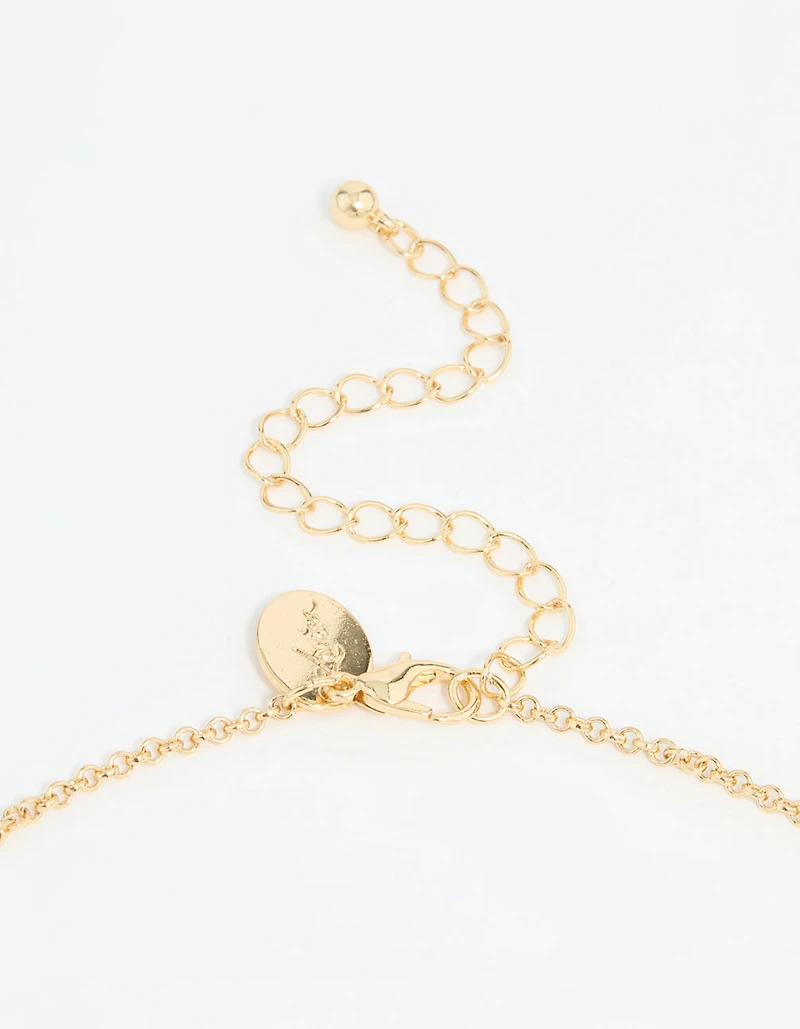 Gold Plated Rectangular Locket Pendant Necklace