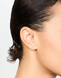 Sterling Silver Cubic Zirconia Pavé Bow Stud Earrings