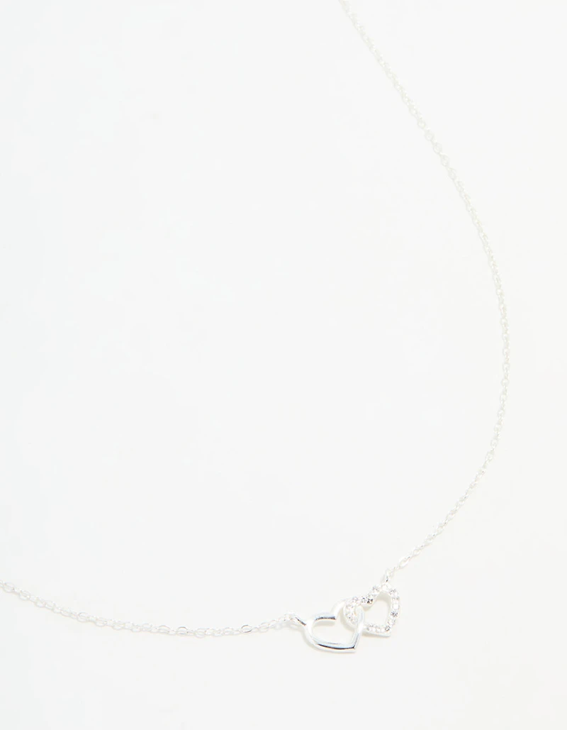 Sterling Silver Heart Link Necklace