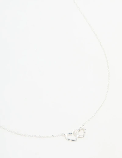 Sterling Silver Heart Link Necklace