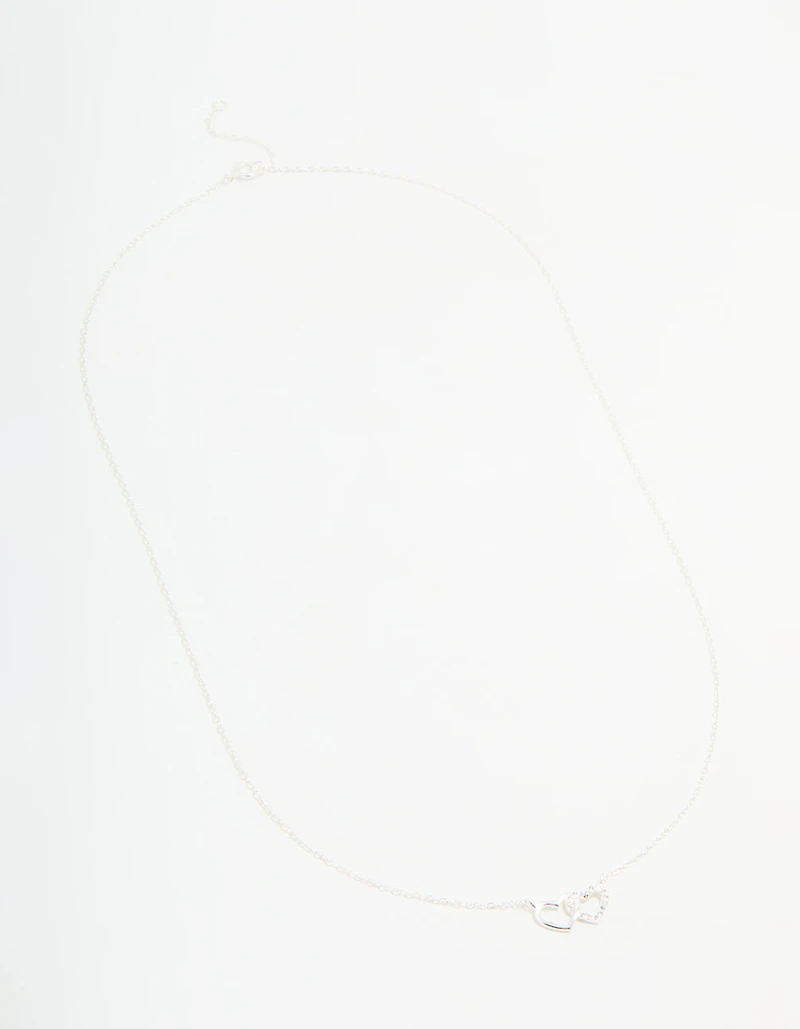 Sterling Silver Heart Link Necklace
