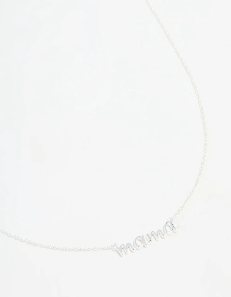 Sterling Silver Mama Pendant Necklace