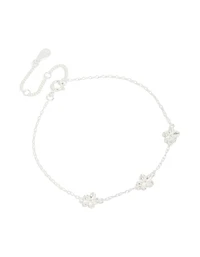 Bracelet trio de fleurs en argent sterling