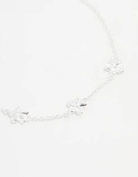 Sterling Silver Flower Trio Bracelet