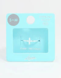 Anneau en croix de marquise zircone cubique argent sterling