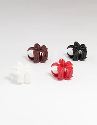 Multicoloured Mini Frangipani Claw Clips 4-Pack
