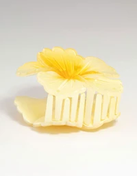 Yellow Ombre Hibiscus Hair Claw Clip