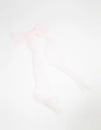 Pink Organza Fabric Curl Bow Hair Clip