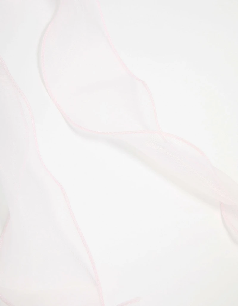 Pink Organza Fabric Curl Bow Hair Clip