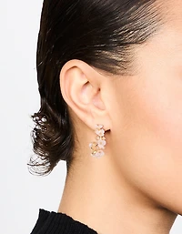 Boucles d’oreilles en forme de cerceau épais en zirconine en zirconium cubique plaquées or