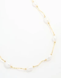 Gold Plated Freshwater Pearl Necklace