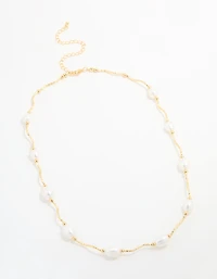 Gold Plated Freshwater Pearl Necklace