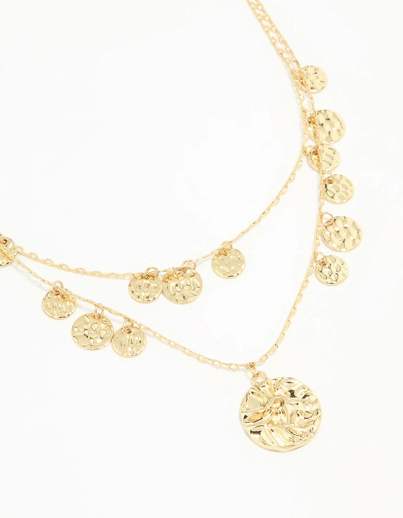Gold Coin Layered Necklace