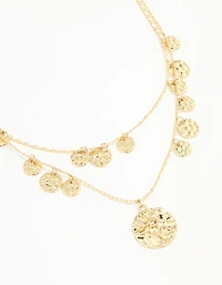 Gold Coin Layered Necklace