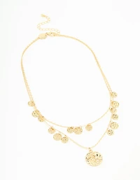 Gold Coin Layered Necklace