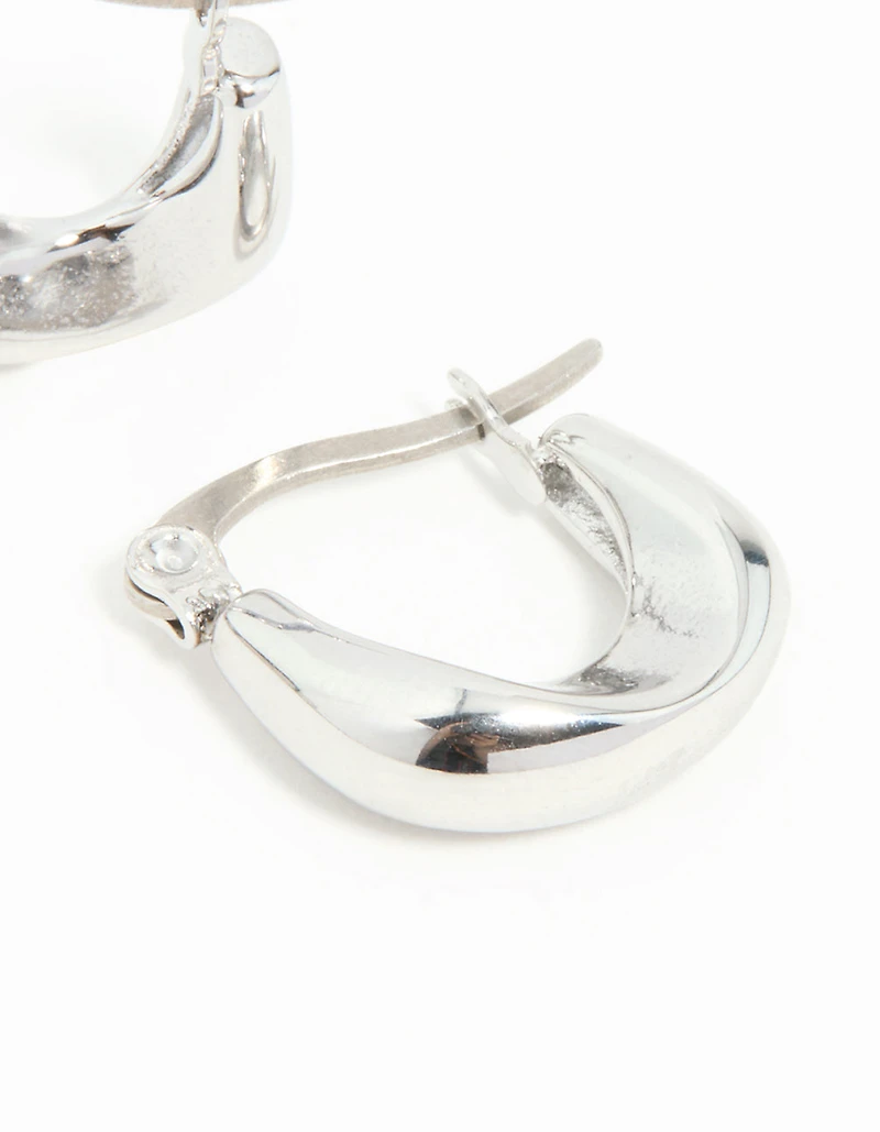 Waterproof Gold Plated Stainless Steel Organic Twisted Hoop Earrings
