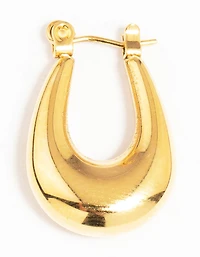 Waterproof Gold Plated Stainless Steel Half Hoop Earrings