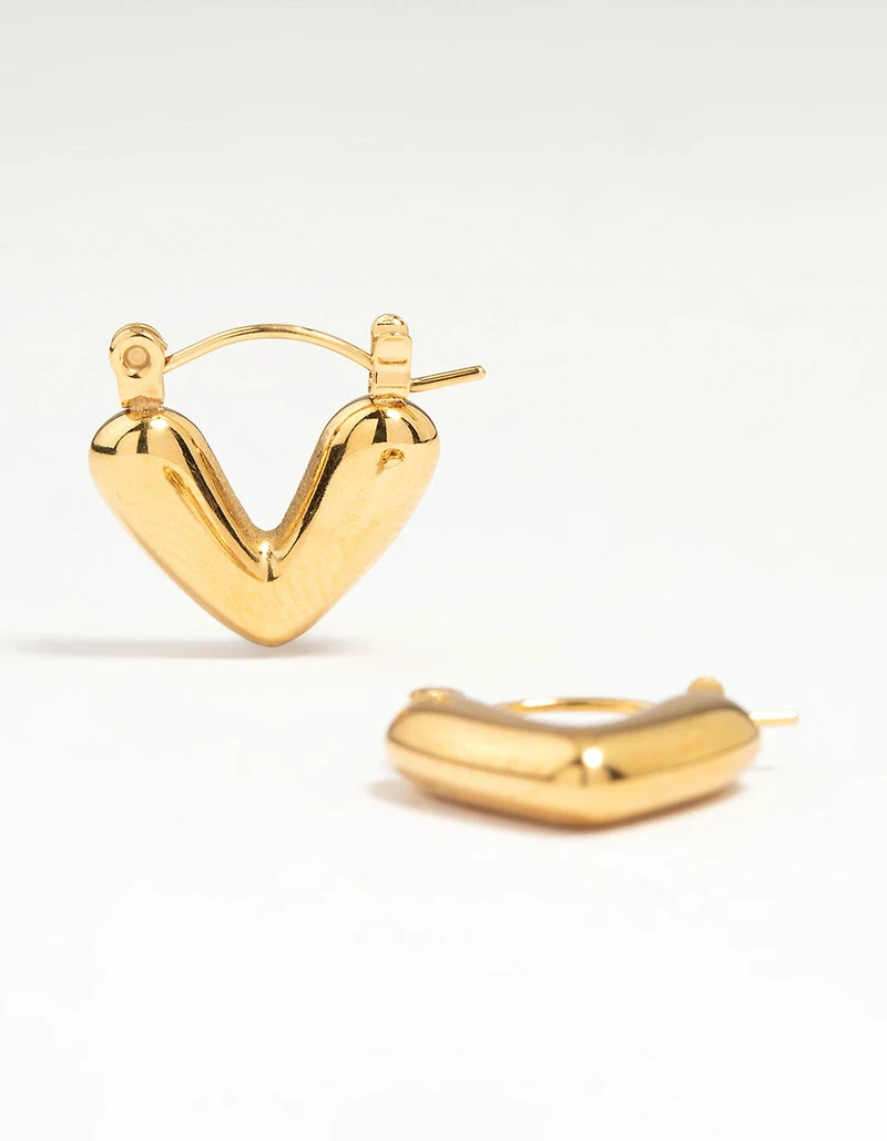 Waterproof Gold Plated Stainless Steel Bold Hoop Earrings