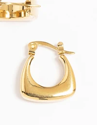 Boucles d’oreilles cerceaux imperméables en acier inoxydable plaqué or à fond épais et courbé