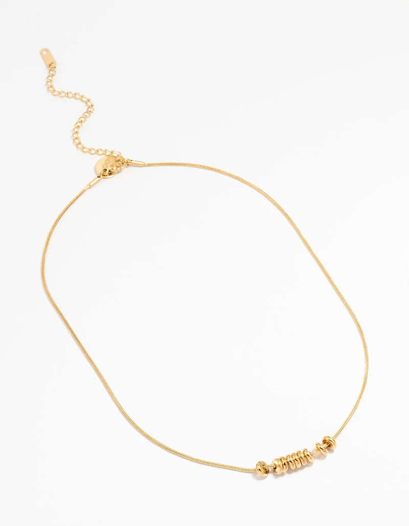 Collier Rondell en acier inoxydable plaqué or imperméable