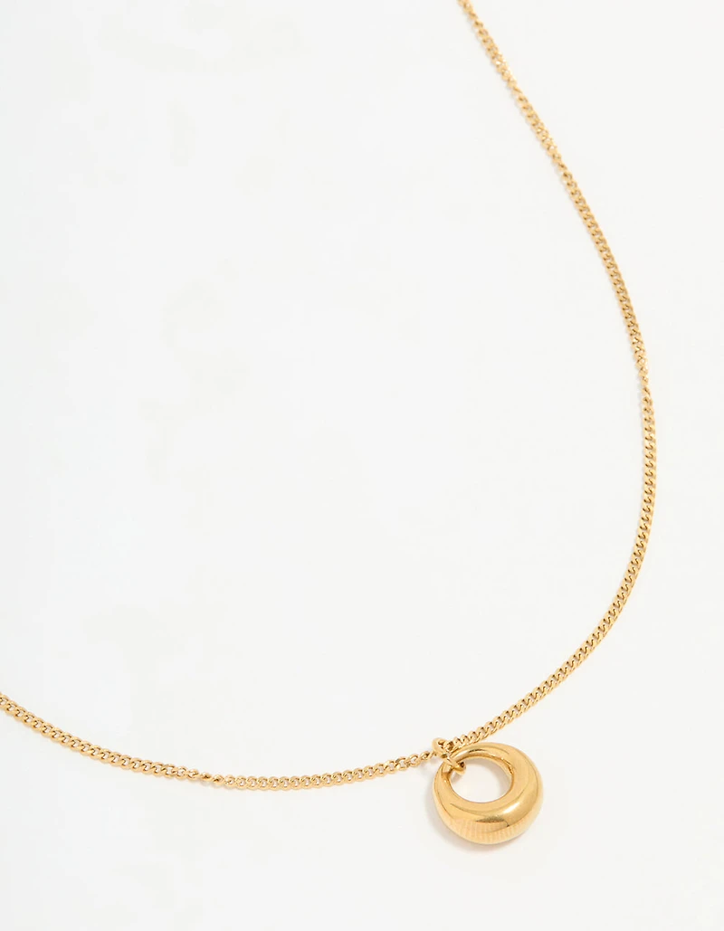Waterproof Gold Plated Stainless Steel Bold Pendant Necklace
