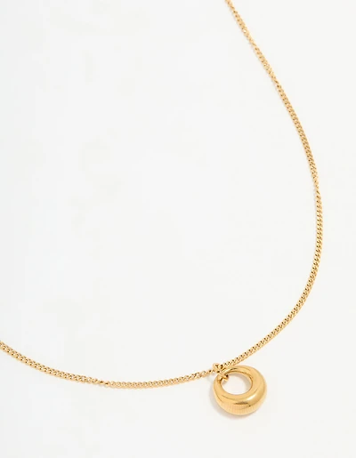 Waterproof Gold Plated Stainless Steel Bold Pendant Necklace