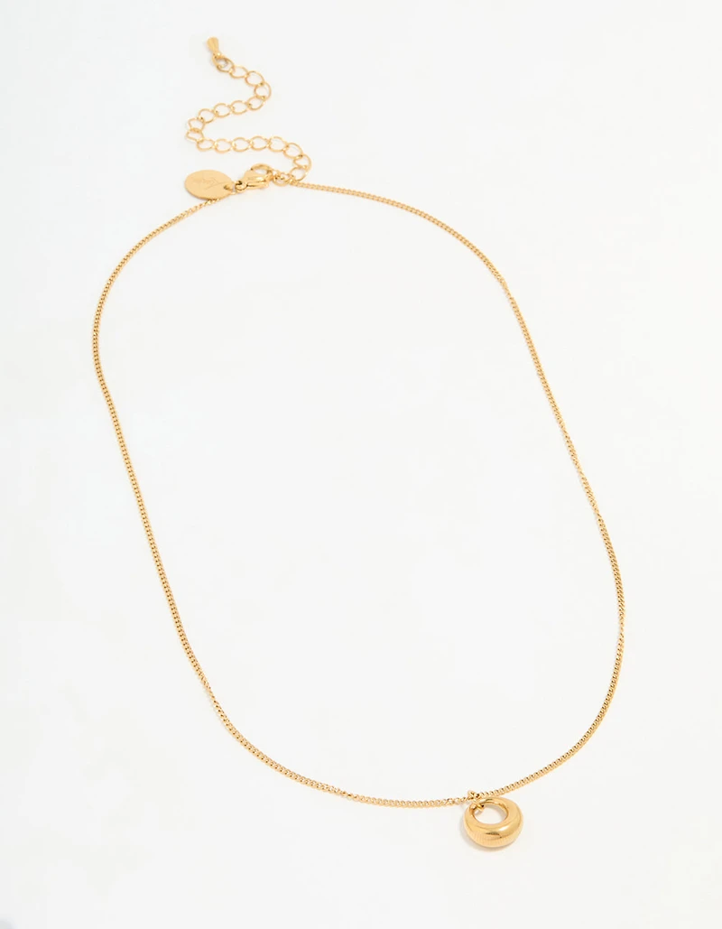 Waterproof Gold Plated Stainless Steel Bold Pendant Necklace