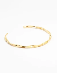 Waterproof Gold Plated Stainless Steel Twisted Wrist Cuff