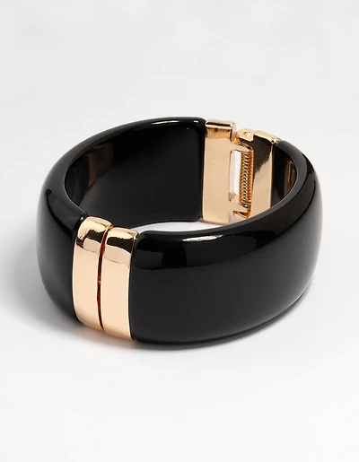 Bracelet acrylique or et noir