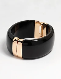 Bracelet acrylique or et noir