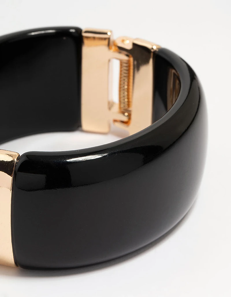 Bracelet acrylique or et noir