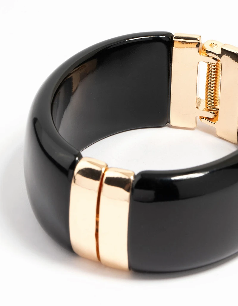Bracelet acrylique or et noir