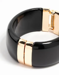 Bracelet acrylique or et noir