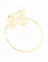 Gold Hammered Swirl Arm Cuff
