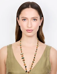 Green & Neutral Beaded Necklace
