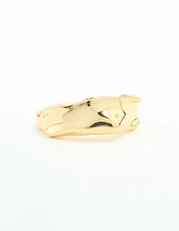 Gold Plated Textured Band Ring