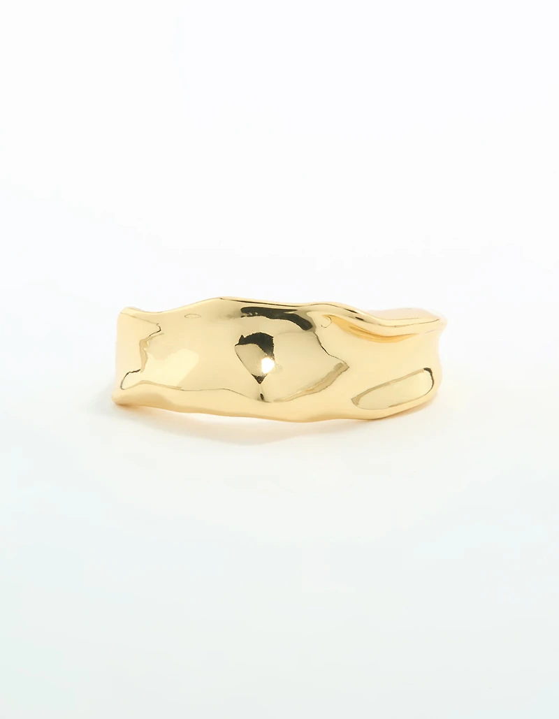 Gold Plated Textured Band Ring