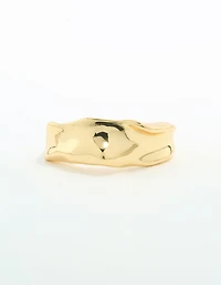 Gold Plated Textured Band Ring