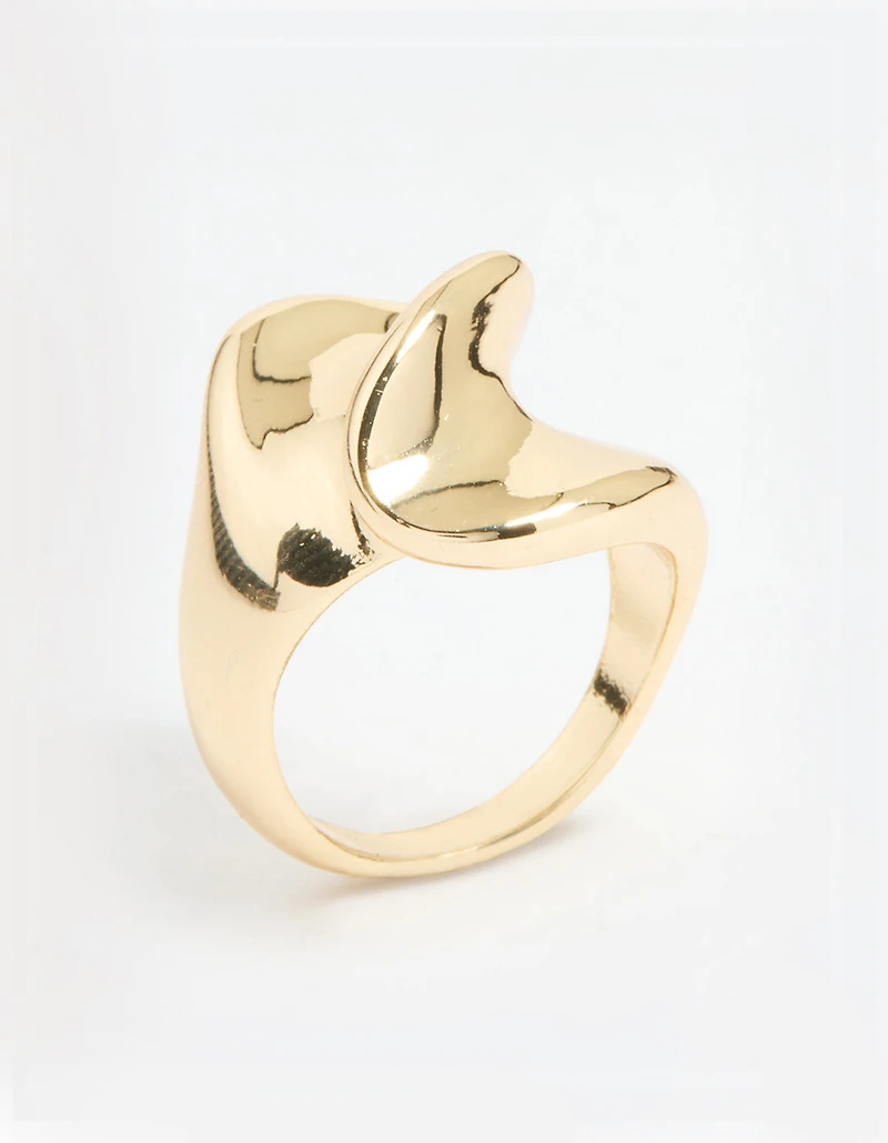 Gold Plated Twisted Oval Ring