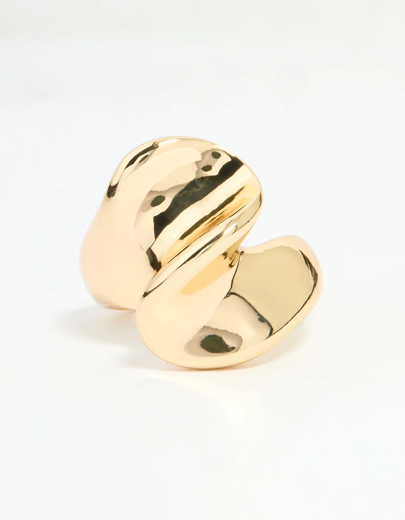 Gold Plated Twisted Oval Ring
