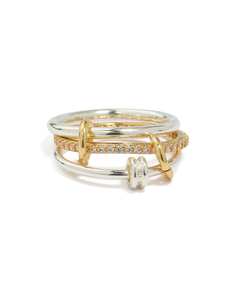 Gold & Silver Plated Rondell Stacked Ring