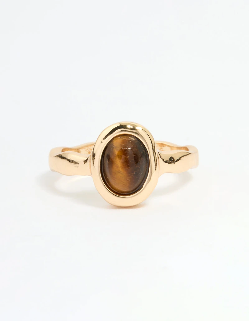 Gold Brown Center Stone Ring