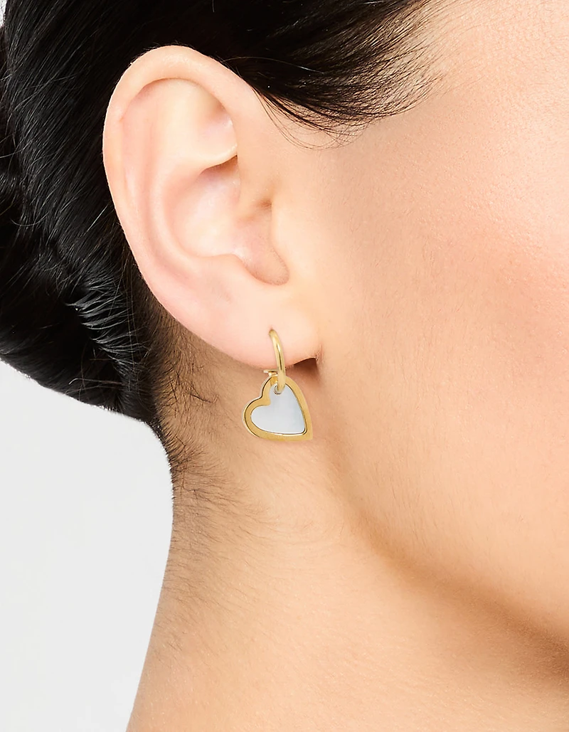 Waterproof Gold Plated Stainless Steel Lovely Heart Earrings