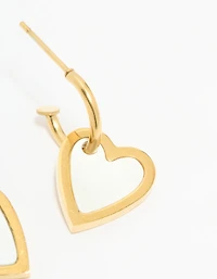 Waterproof Gold Plated Stainless Steel Lovely Heart Earrings