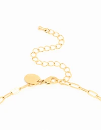 Waterproof Gold Plated Stainless Flower & Heart Charm Necklace