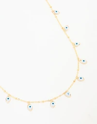 Waterproof Gold Plated Stainless Steel Evil Eye Necklace