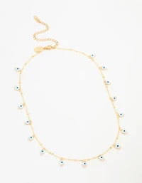 Waterproof Gold Plated Stainless Steel Evil Eye Necklace