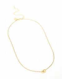 Waterproof Gold Plated Stainless Steel Double Ring Pendant Necklace