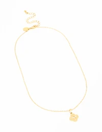 Waterproof Gold Plated Stainless Steel Petal Pendant Necklace